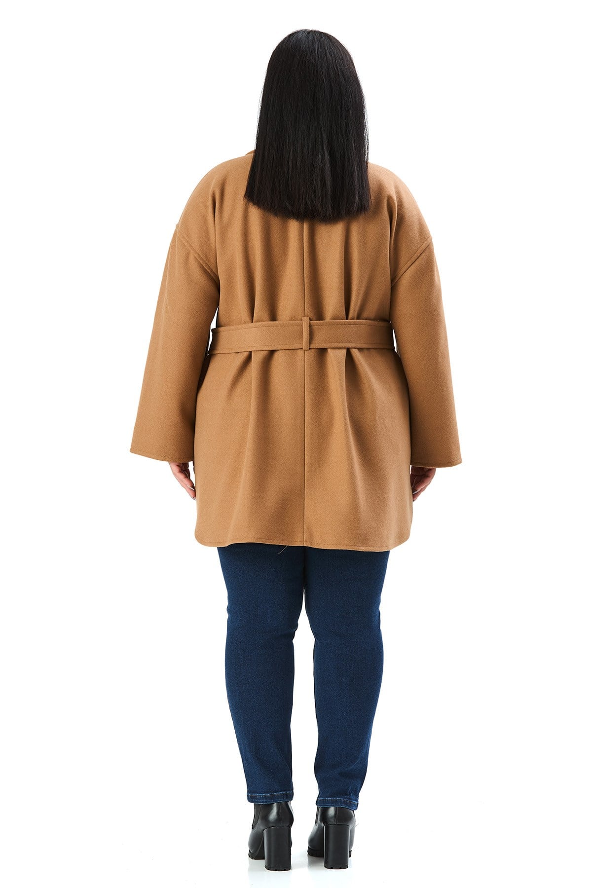 OvercoatsDisentis Modest Büyük Beden Düşük Kollu Kuşaklı Astarsız Kısa Kaşe Camel KabanDISENTIS MODESTBüyük Beden Düşük Kollu Kuşaklı Astarsız Kısa Kaşe Camel Kaban