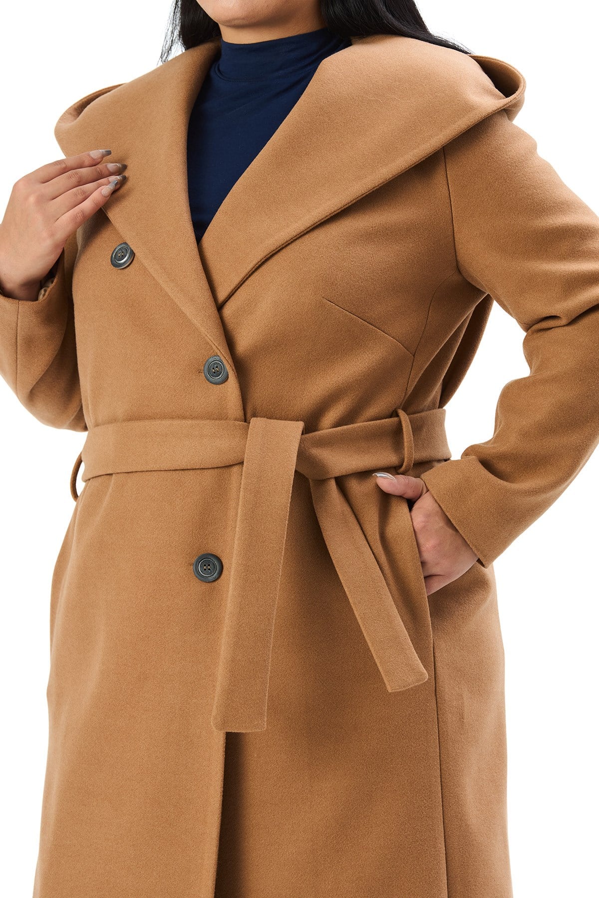OvercoatsDisentis Modest Büyük Beden Kapüşonlu Astarlı Kaşe Uzun Camel KabanDISENTIS MODESTBüyük Beden Kapüşonlu Astarlı Kaşe Uzun Camel Kaban
