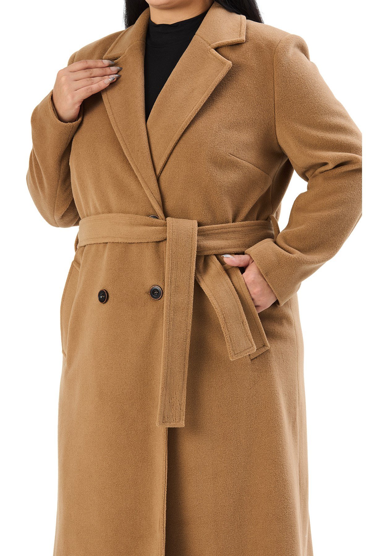 OvercoatsDisentis Modest Büyük Beden Kruvaze Kapamalı Kuşaklı Yırtmaçlı Astarlı Kaşe Uzun Camel KabanDISENTIS MODESTBüyük Beden Kruvaze Kapamalı Kuşaklı Yırtmaçlı Astarlı Kaşe Uzun Camel Kaban