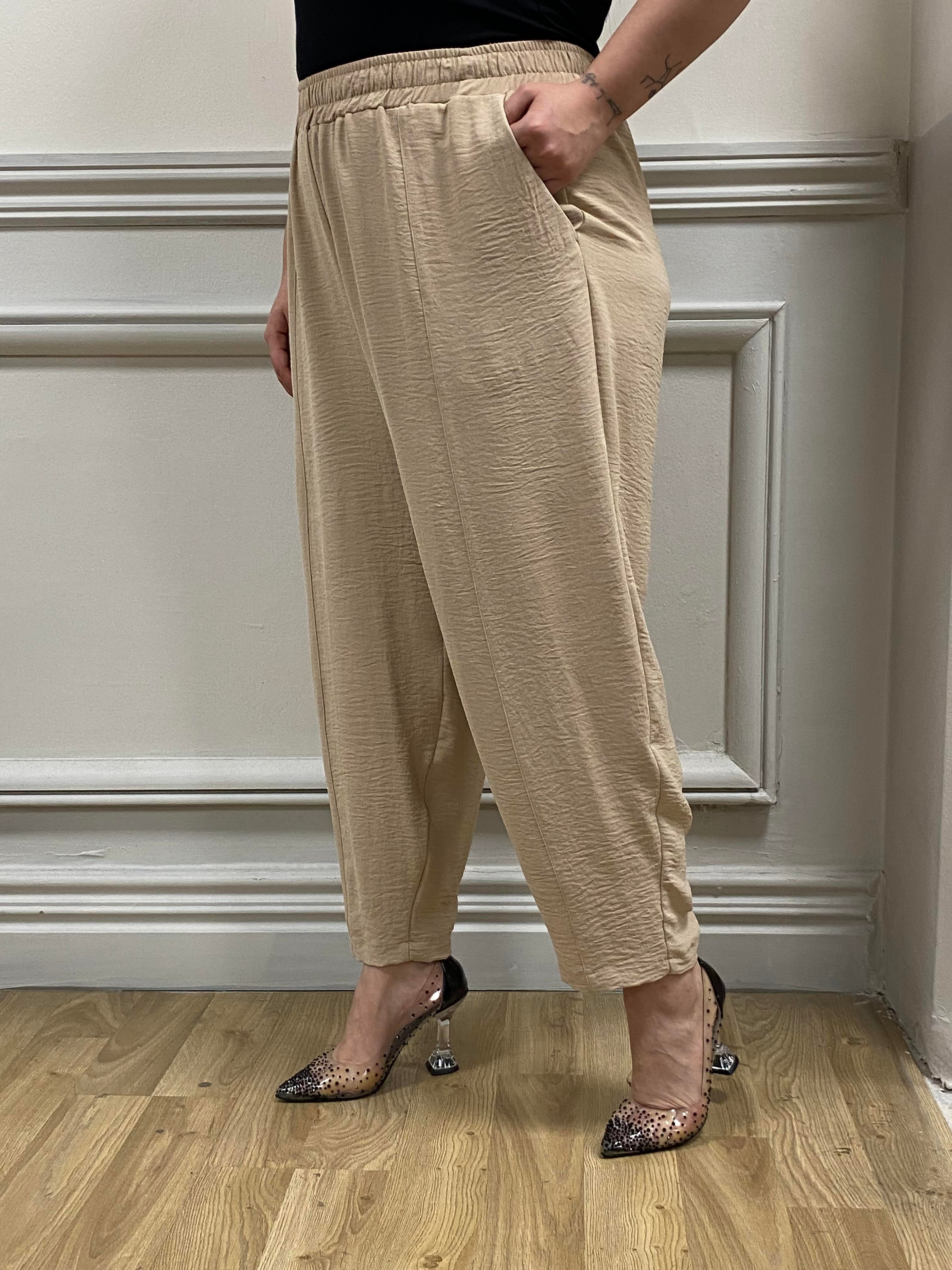 PantolonDISENTIS MODEST GENC BUYUK BEDEN PANTOLONDISENTIS MODESTBüyük Beden Ayrobin Bej Pantolon