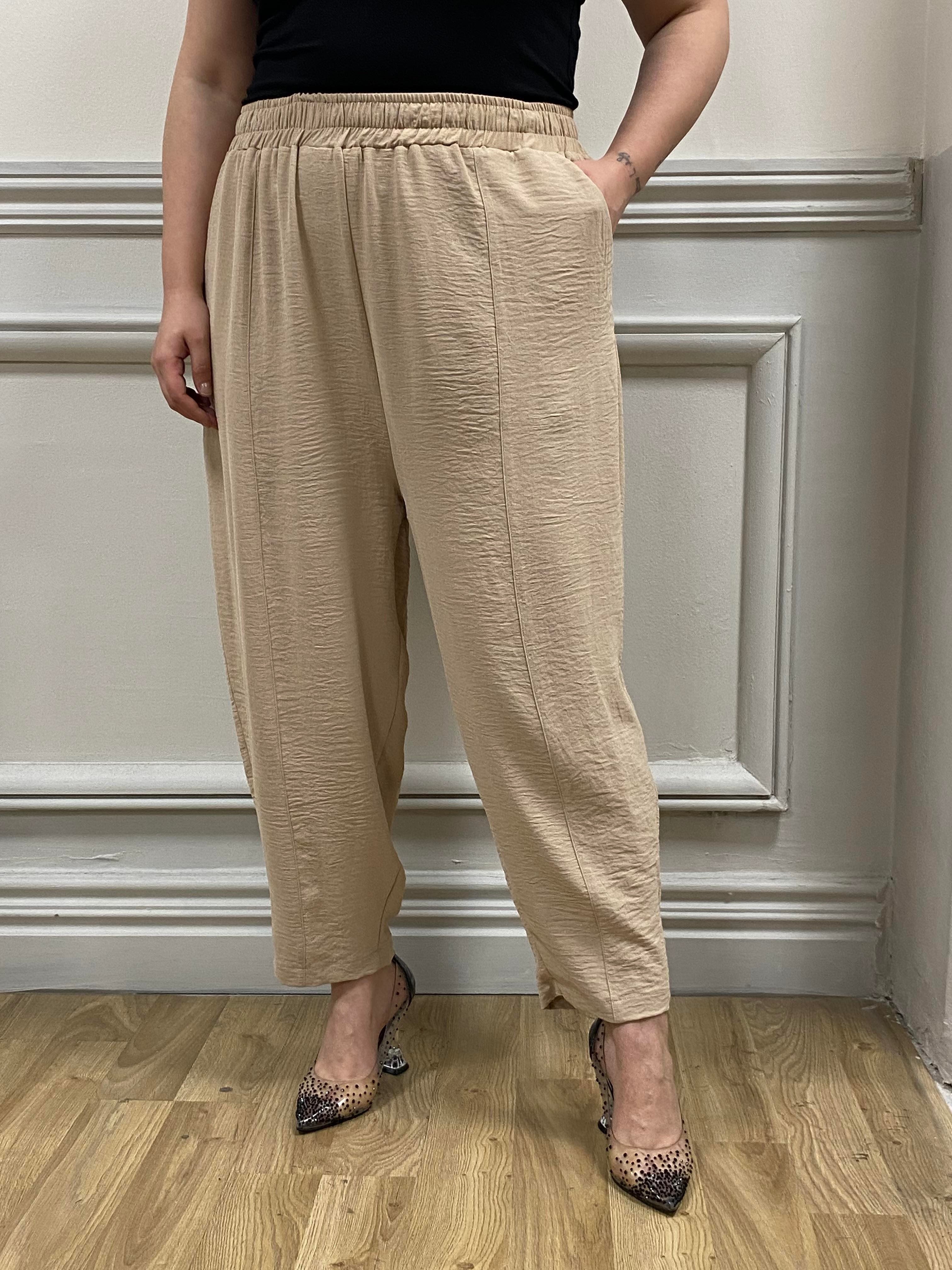 PantolonDISENTIS MODEST GENC BUYUK BEDEN PANTOLONDISENTIS MODESTBüyük Beden Ayrobin Bej Pantolon