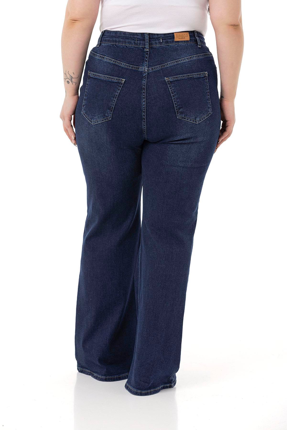 PantsDisentis Modest Büyük Beden Yüksek Bel İspanyol Paça Lacivert Denim PantolonDISENTIS MODESTBüyük Beden Yüksek Bel İspanyol Paça Lacivert Denim Pantolon