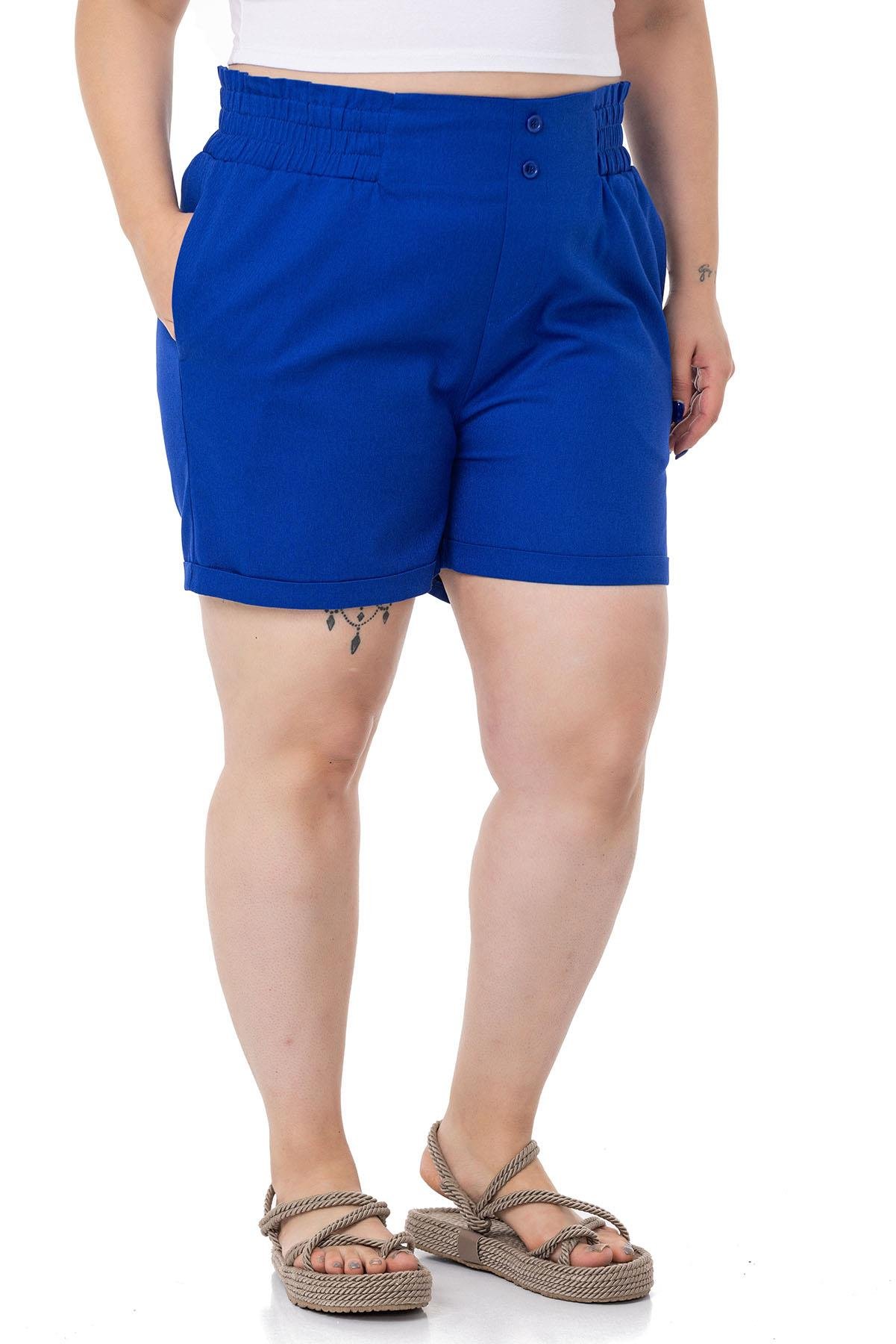 ShortsDISENTIS MODEST BÜYÜK BEDEN BELİ YAN VE ARKADAN LASTİKLİ PAÇASI KATLAMA DETAYLI GABARDİN SAKS ŞORTDISENTIS MODESTBüyük Beden Beli Yan ve Arkadan Lastikli Paçası Katlama Detaylı Gabardin Saks Şort