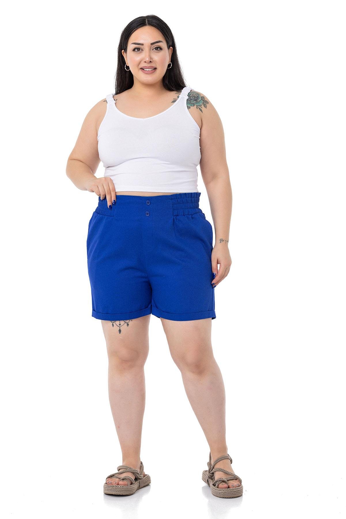 ShortsDISENTIS MODEST BÜYÜK BEDEN BELİ YAN VE ARKADAN LASTİKLİ PAÇASI KATLAMA DETAYLI GABARDİN SAKS ŞORTDISENTIS MODESTBüyük Beden Beli Yan ve Arkadan Lastikli Paçası Katlama Detaylı Gabardin Saks Şort