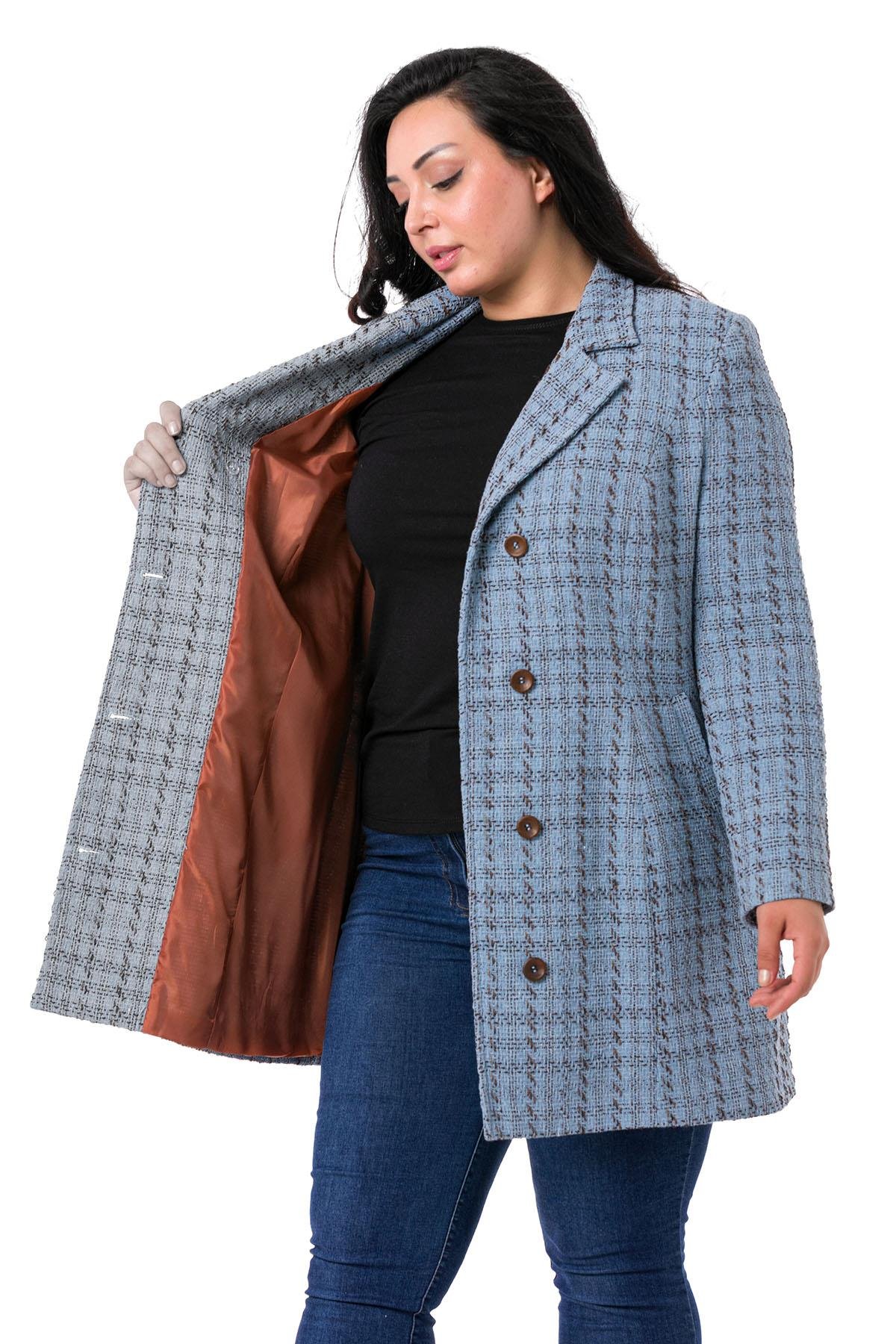 TEK KALANLARDisentis Modest Astarlı Cepli Düğmeli Mavi CeketDISENTIS MODESTBüyük Beden Astarlı Cepli Düğmeli Mavi Ceket