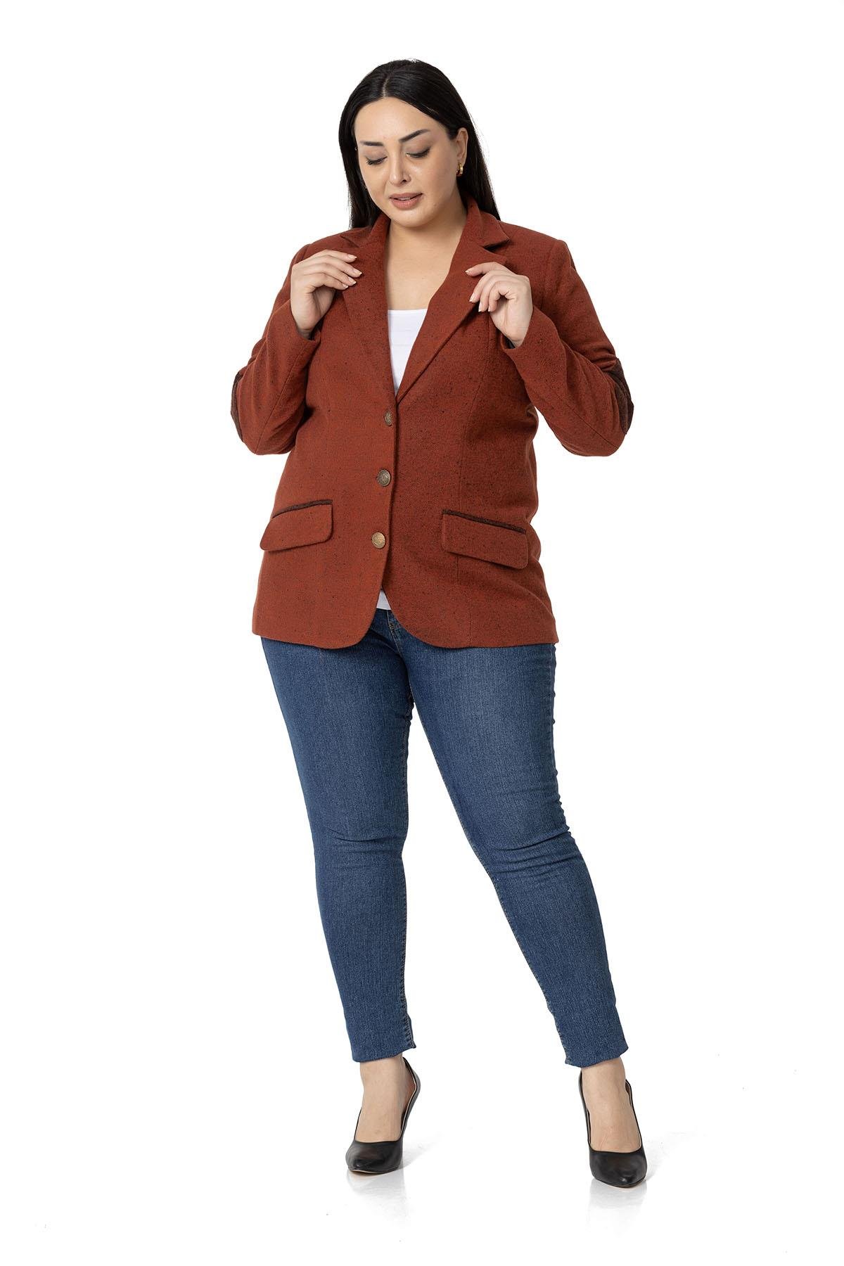 TEK KALANLARDisentis Modest Dirsekleri Yama Süslemeli Düğme Detaylı Astarlı Blazer Tarçın CeketDISENTIS MODESTBüyük Beden Dirsekleri Yama Süslemeli Düğme Detaylı Astarlı Blazer Tarçın Ceket