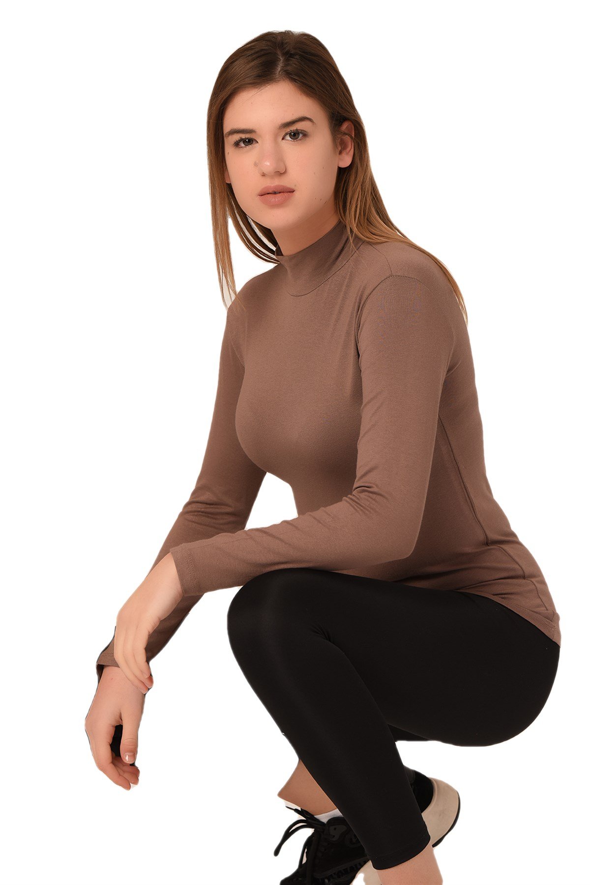 Yarım Balıkçı Uzun Kollu Viskon Vizon Body
