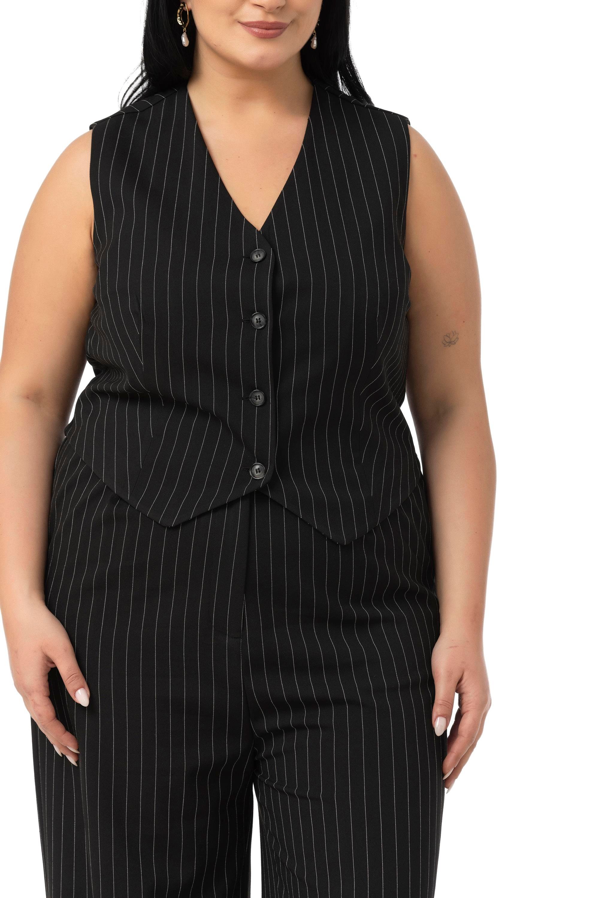 Yelek | Pantolon TakımlarDisentis Modest Büyük Beden Çizgili Yelek Pantolon Siyah İkili TakımDISENTIS MODESTBüyük Beden Çizgili Yelek Pantolon Siyah İkili Takım