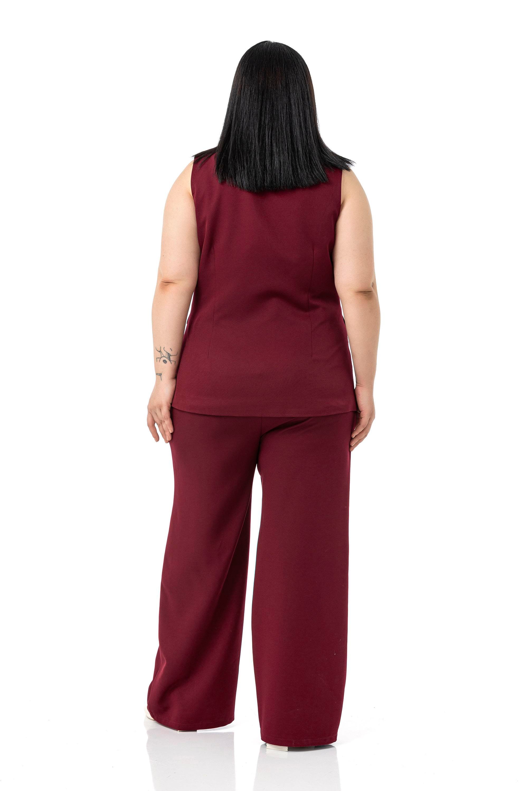 Yelek | Pantolon TakımlarDisentis Modest Büyük Beden Kaplama Düğmeli Yelek Pantolon Bordo İkili TakımDISENTIS MODESTBüyük Beden Kaplama Düğmeli Yelek Pantolon Bordo İkili Takım