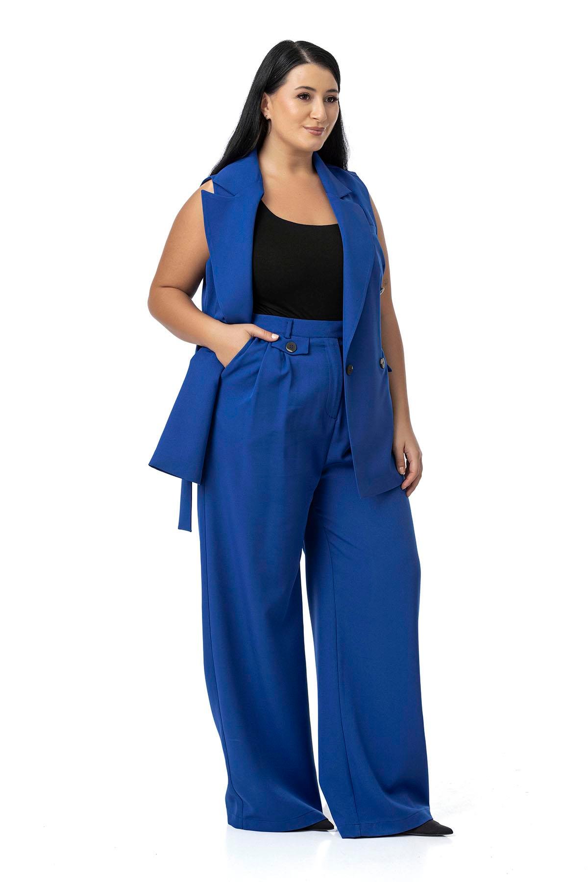 Yelek | Pantolon TakımlarDisentis Modest Büyük Beden Kruvaze Yelek Pantolon Saks Mavi İkili TakımDISENTIS MODESTBüyük Beden Kruvaze Yelek Pantolon Saks Mavi İkili Takım