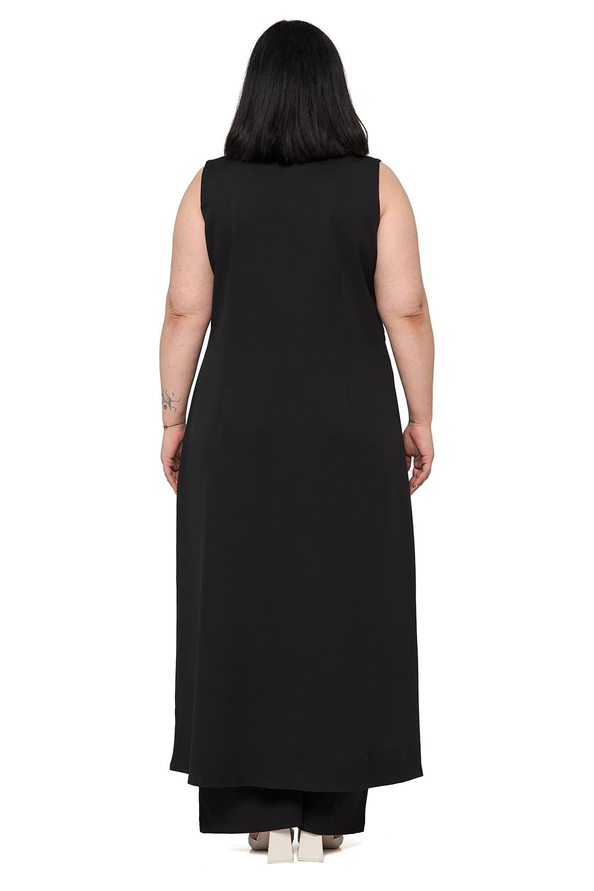 Yelek | Pantolon TakımlarDisentis Modest Büyük Beden Maxi Yelek Pantolon Siyah İkili TakımDISENTIS MODESTBüyük Beden Maxi Yelek Pantolon Siyah İkili Takım