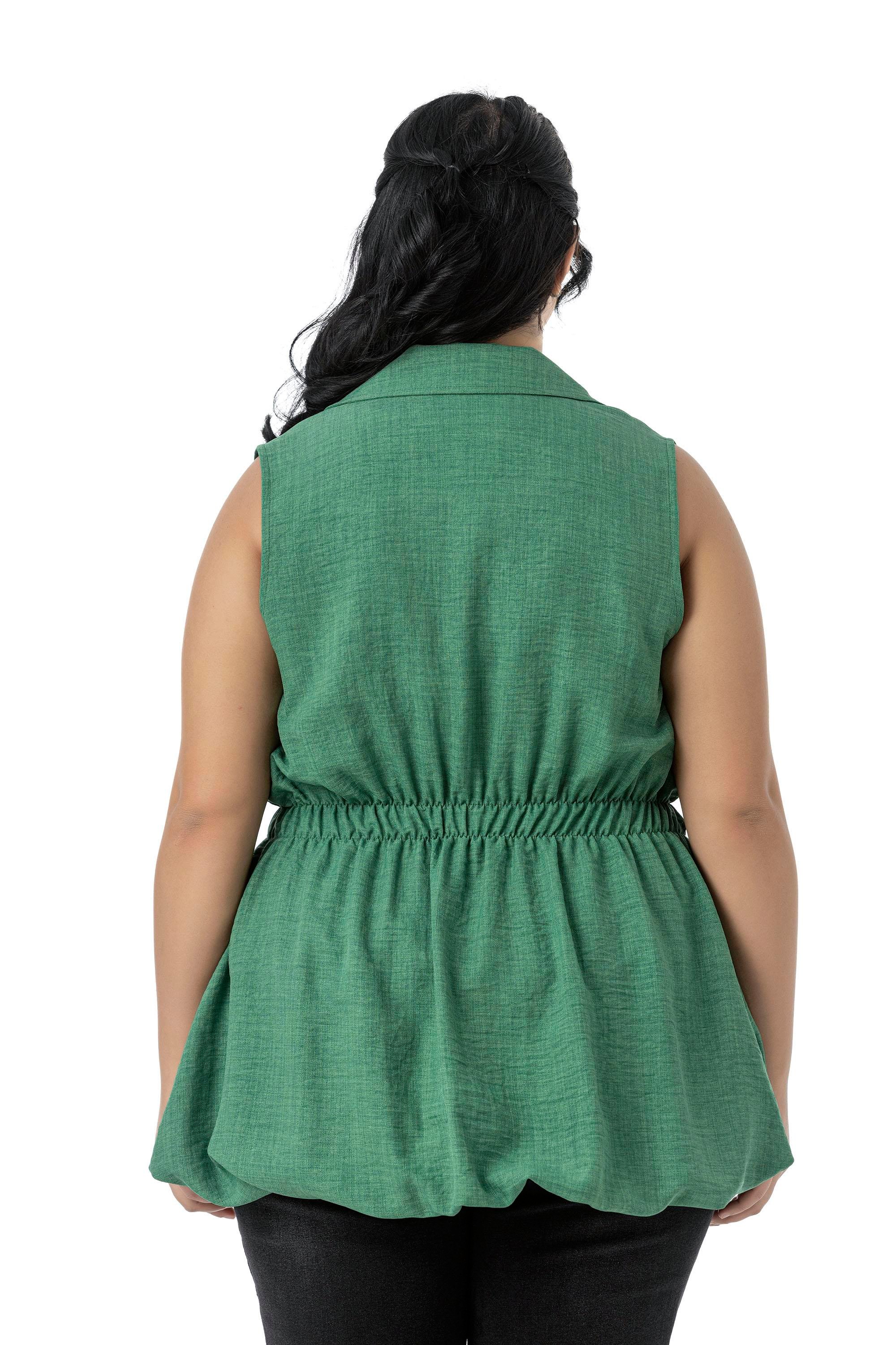 VestsDisentis Modest Büyük Beden Beli Lastik Detaylı Eteği Balon Kesim Düğmeli Astarlı Yeşil YelekDISENTIS MODESTBüyük Beden Beli Lastik Detaylı Eteği Balon Kesim Düğmeli Astarlı Yeşil Yelek