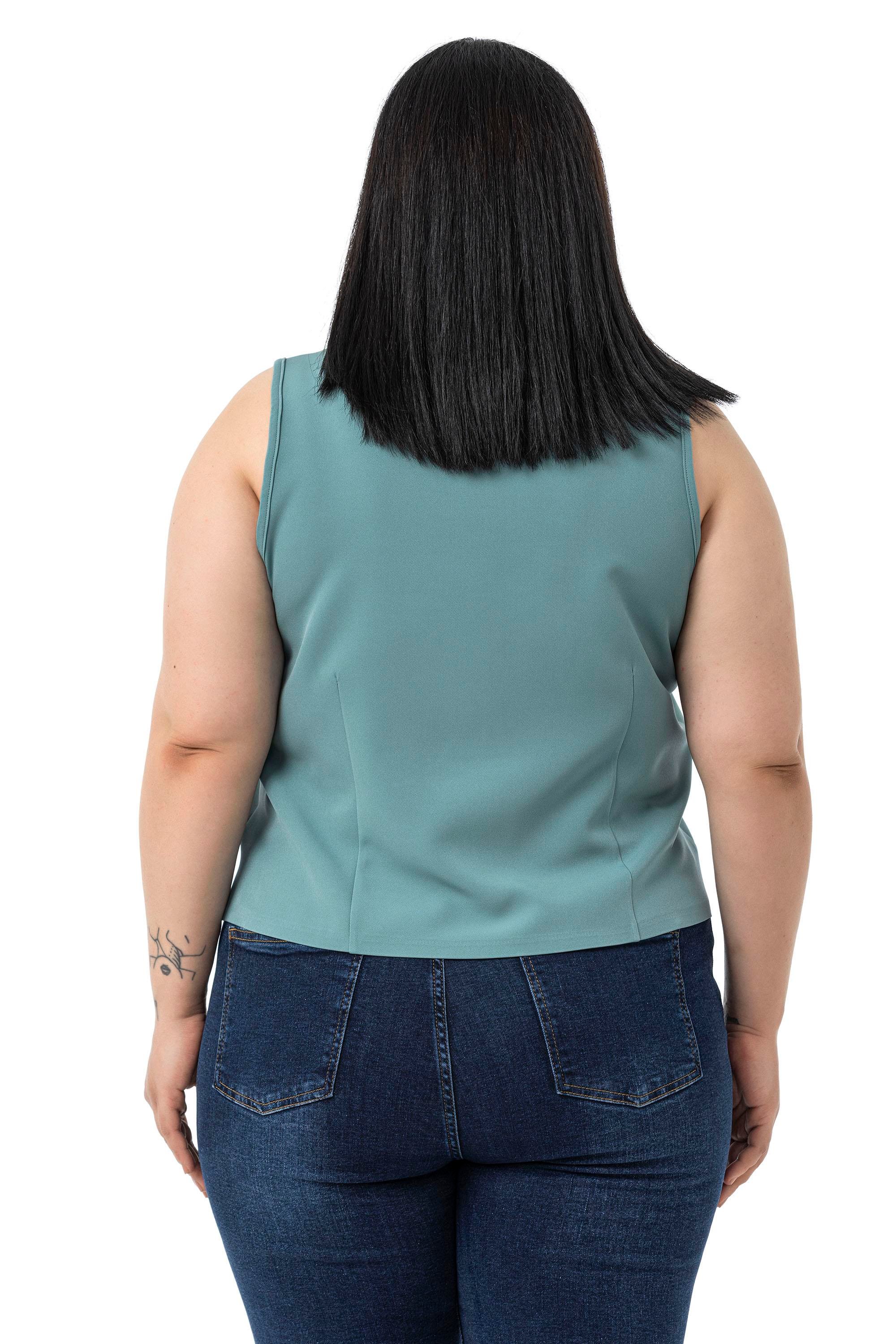 VestsDisentis Modest Büyük Beden Düğme Detaylı Mint Yeşili Bluzan YelekDISENTIS MODESTBüyük Beden Düğme Detaylı Mint Yeşili Bluzan Yelek