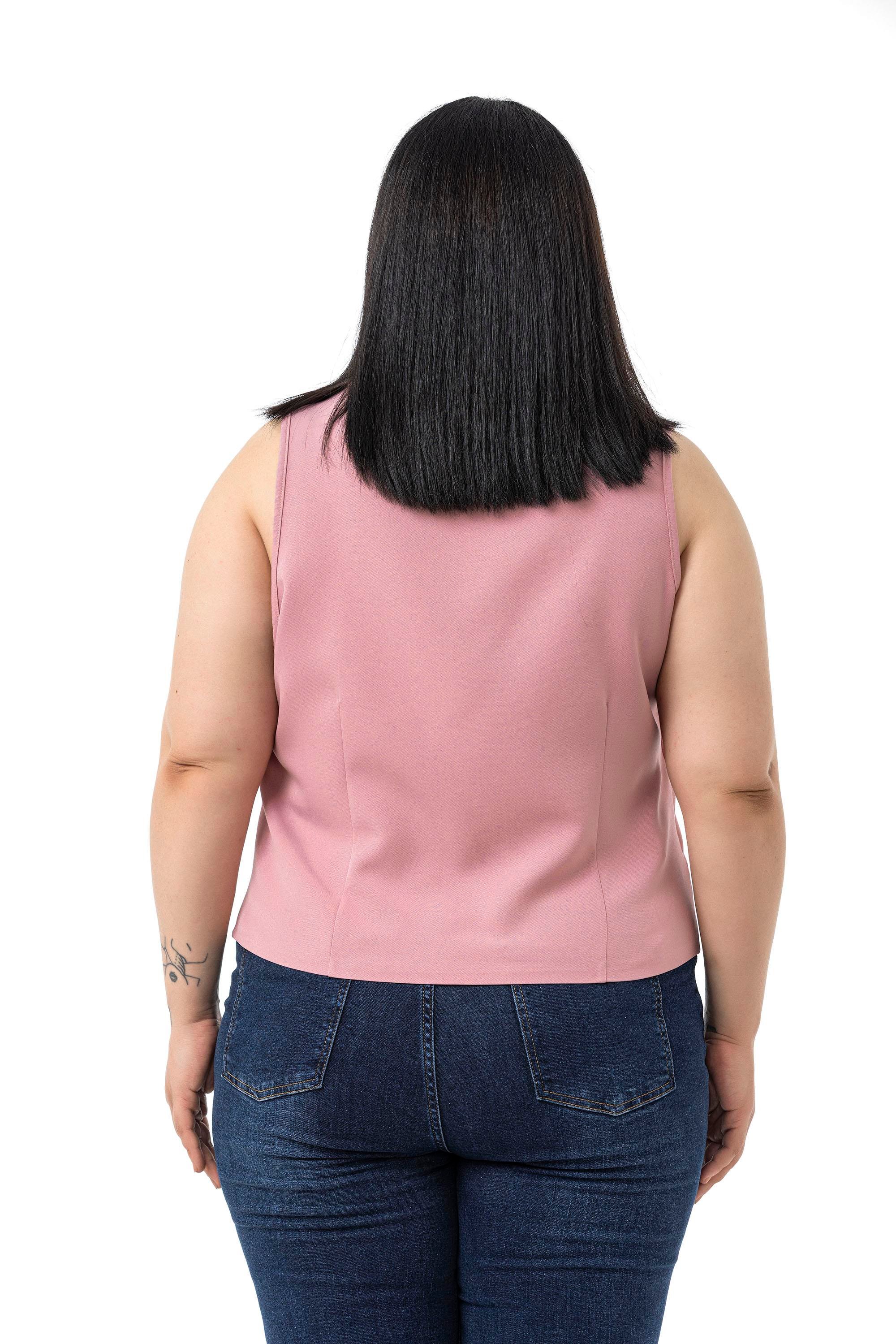 VestsDisentis Modest Büyük Beden Düğme Detaylı Pudra Bluzan YelekDISENTIS MODESTBüyük Beden Düğme Detaylı Pudra Bluzan Yelek