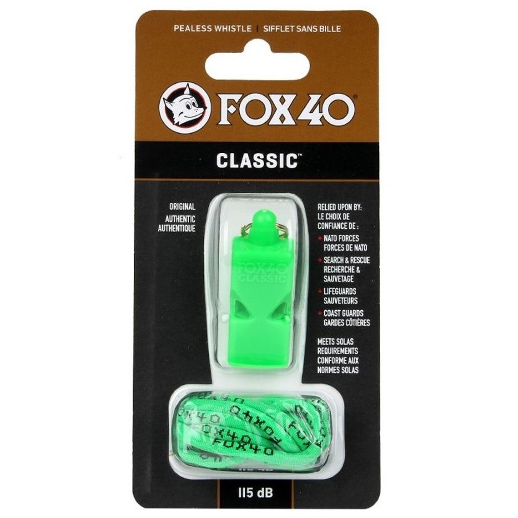 FOX 40 CLASSIC SAFETY DÜDÜK İPLİ NEON YEŞİL