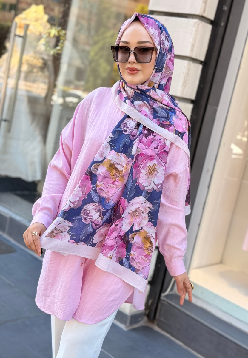 Açık Pembe Gelincik Kraş Şal