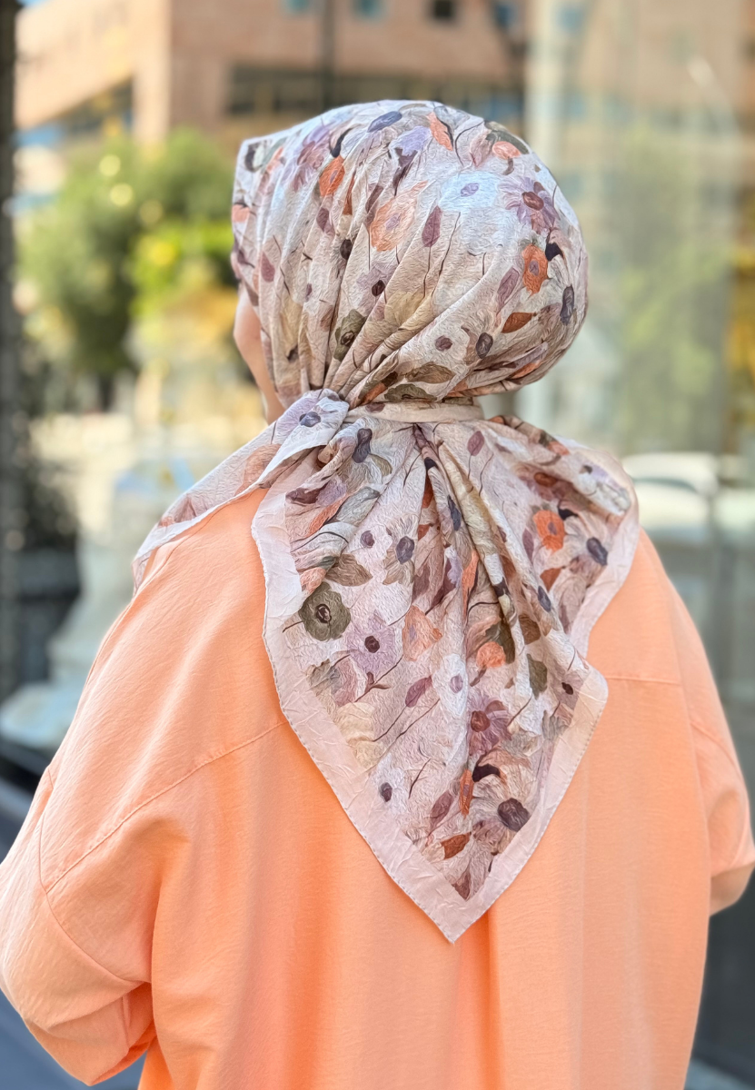 Bej Floren Soft Eşarp