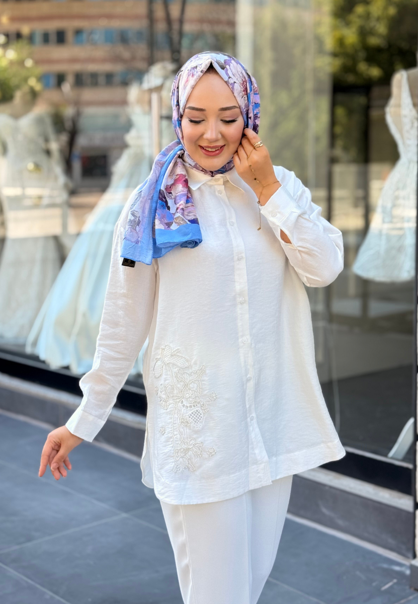 Beyaz İsra Gömlek