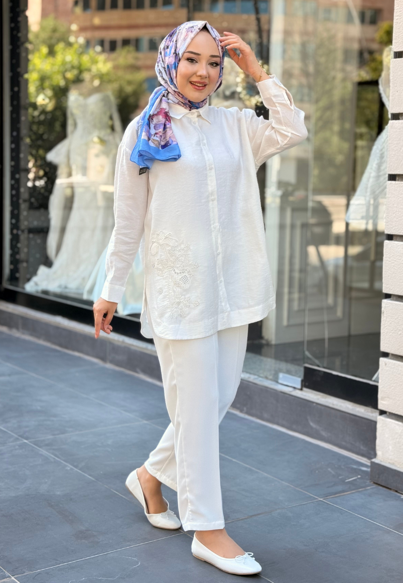 Beyaz İsra Gömlek