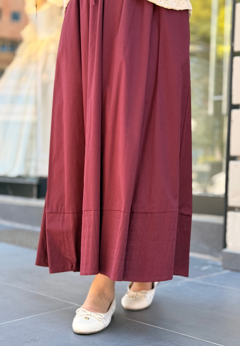 Bordo New Poplin Etek