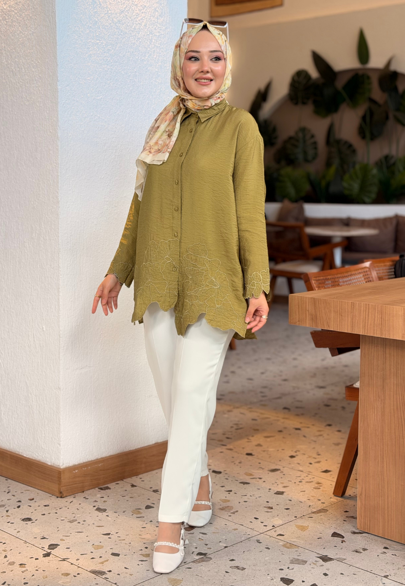 Elif Yağ Yeşili Gömlek