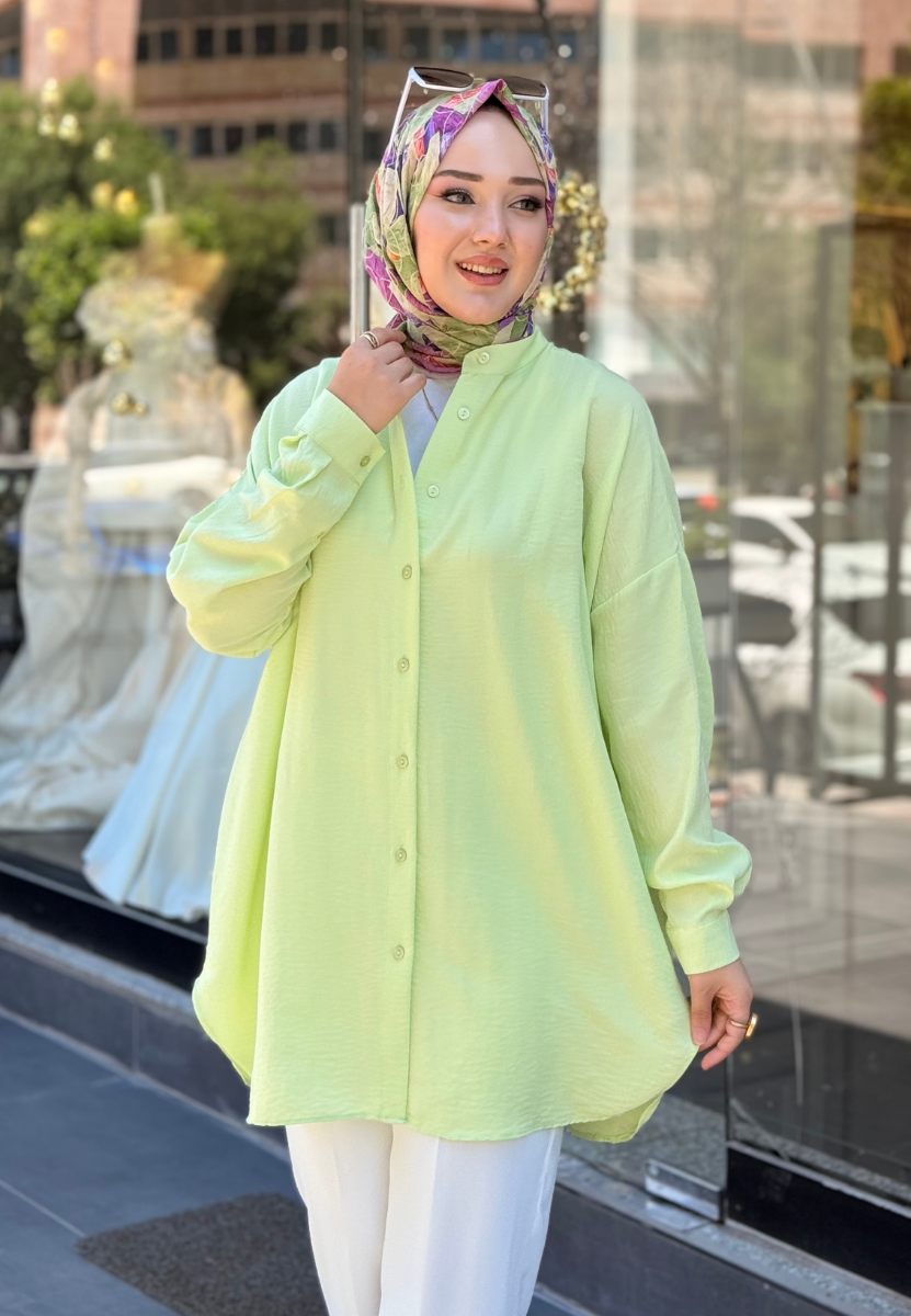Elma Yeşili Damla Gömlek