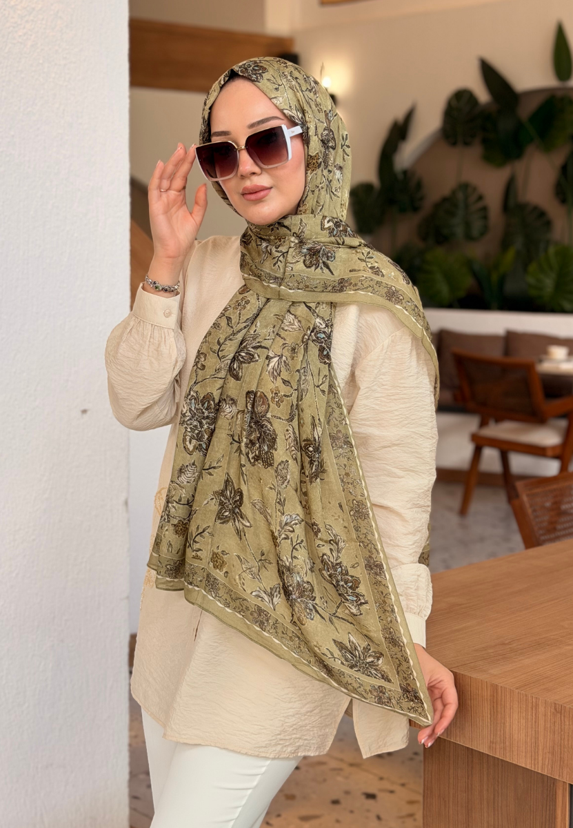 Ethnic Blossom Çağla Soft Viscon Şal