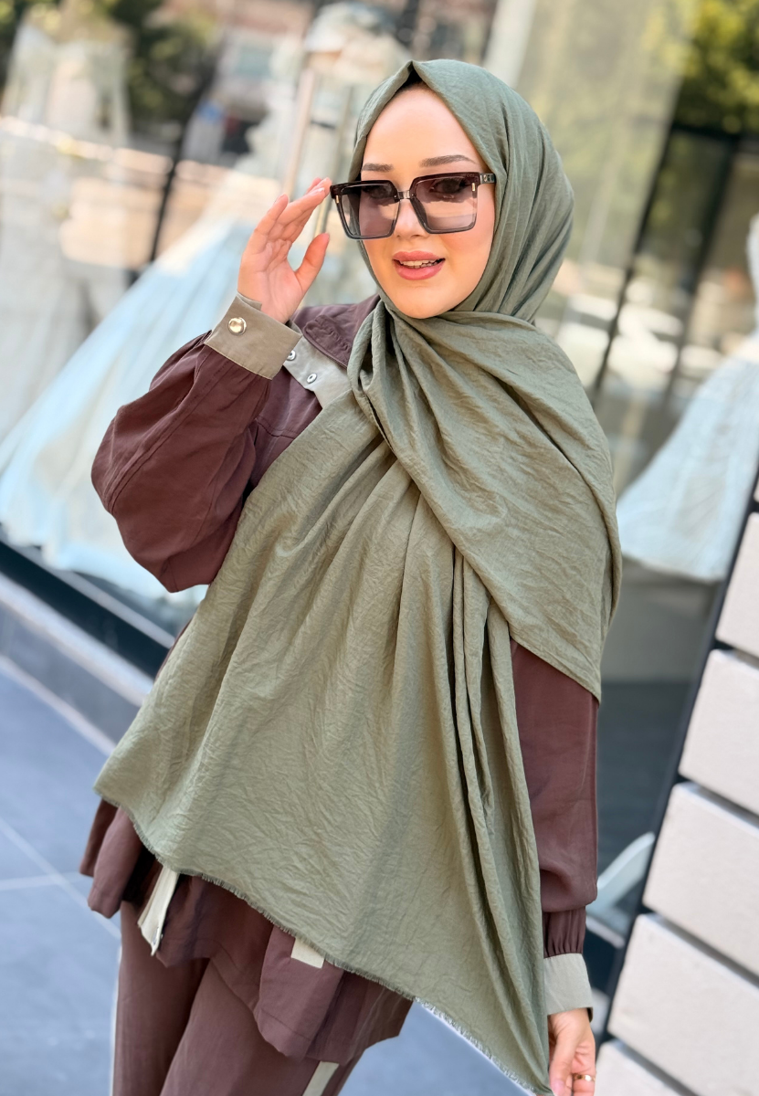 Haki Soft Bambu Şal 