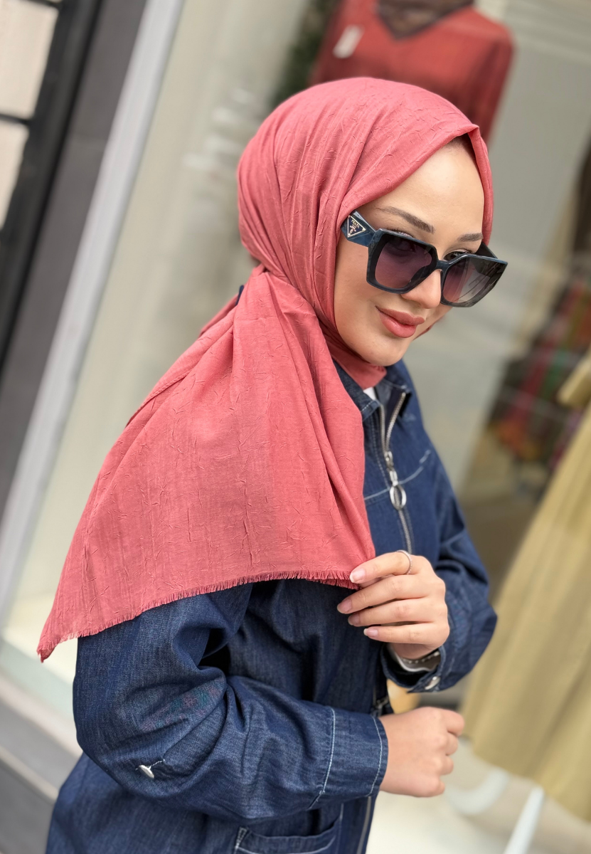 Koyu Gül Kurusu Bambu Şal