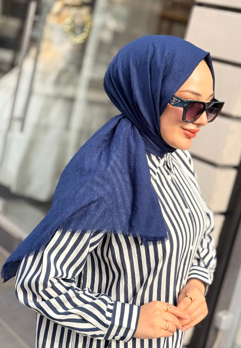 Lacivert Bambu Şal