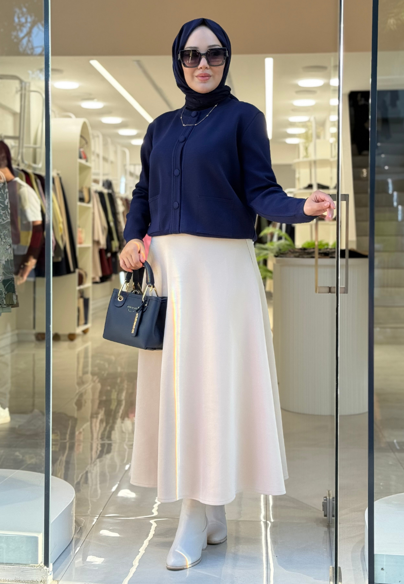 Lacivert Bomber Mini Hırka