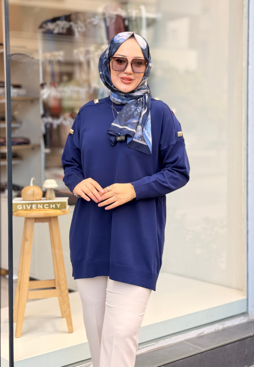 Lacivert Milano Triko Tunik