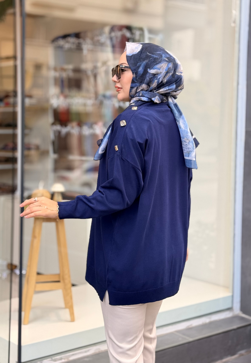 Lacivert Milano Triko Tunik