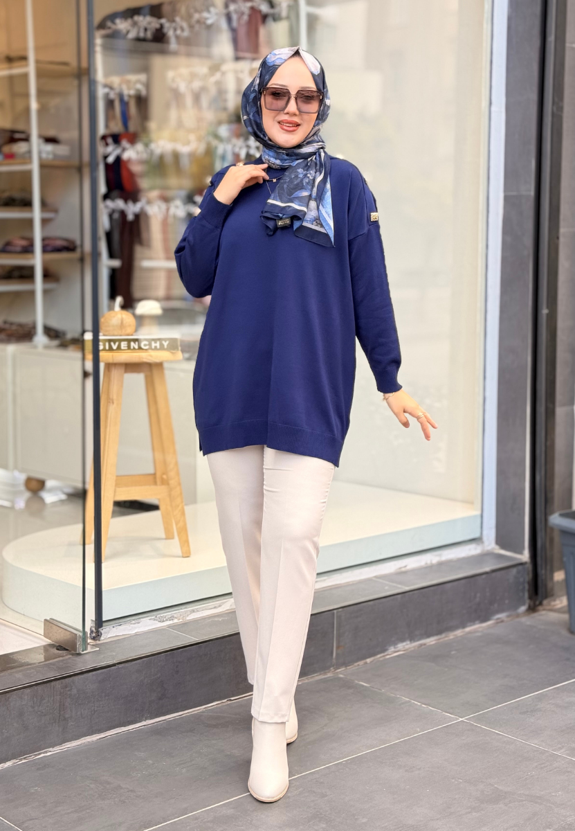 Lacivert Milano Triko Tunik