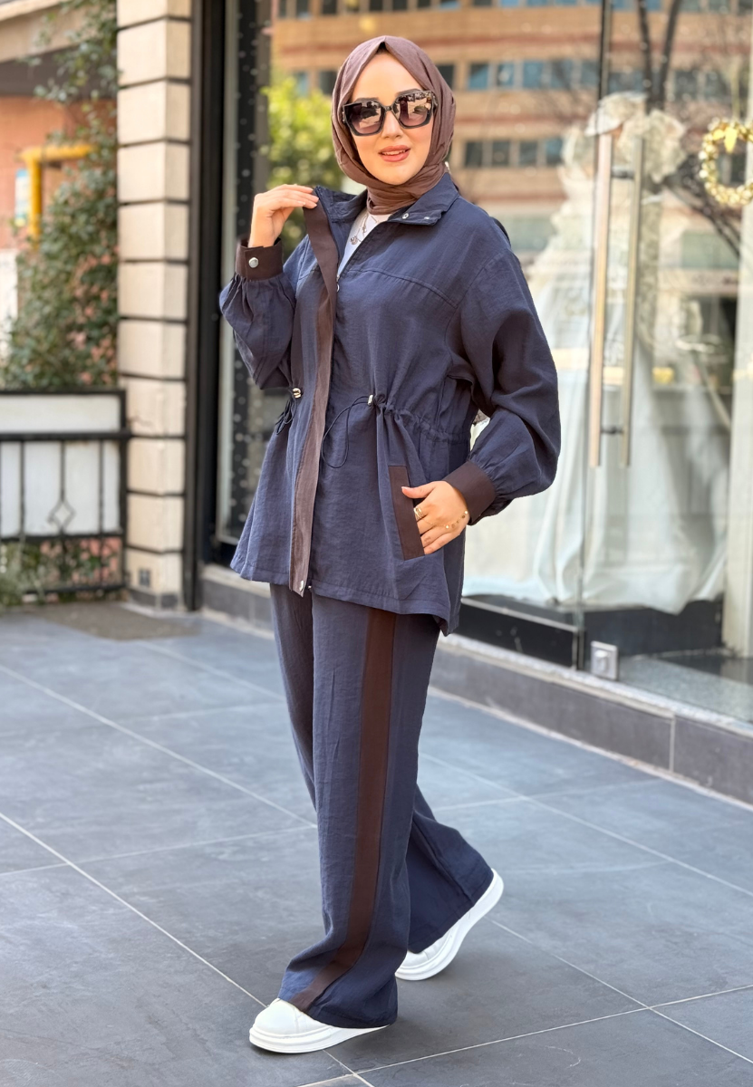 Lacivert Strip Takım