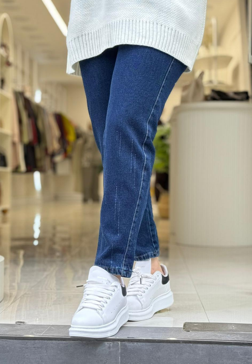 Lacivert Taşlı Denim 
