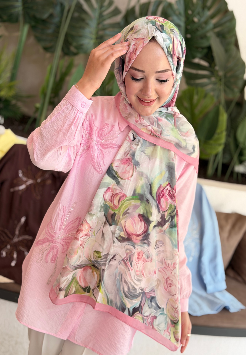 Nerıssa Soft Pembe  Rami Şal