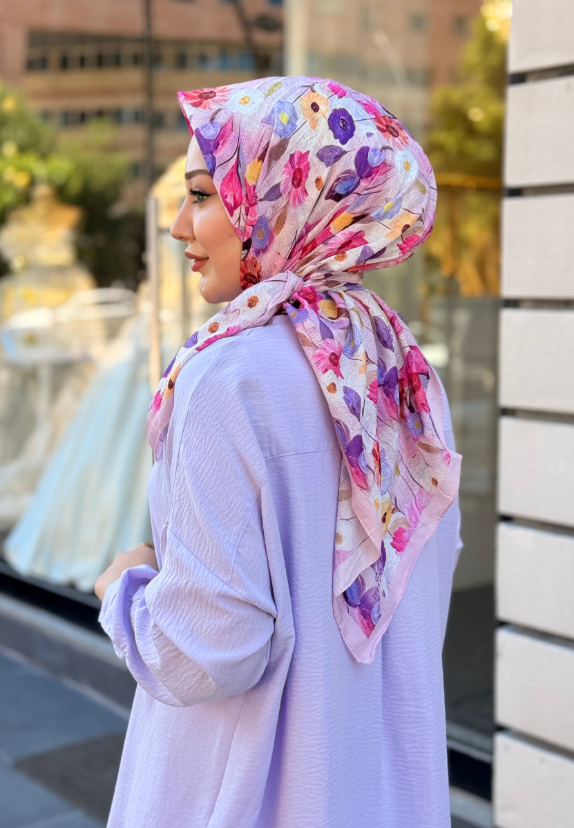 Pembe Floren Soft Eşarp