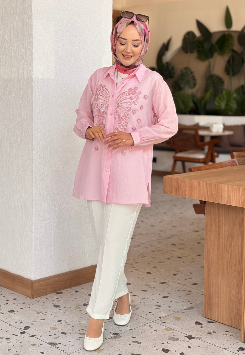 Pembe Kelebek Gömlek