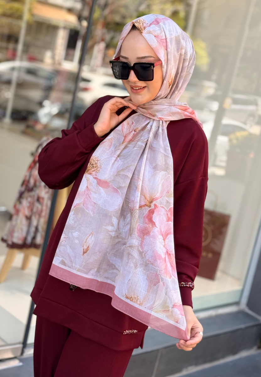Pudra Velune Pamuk Şal 