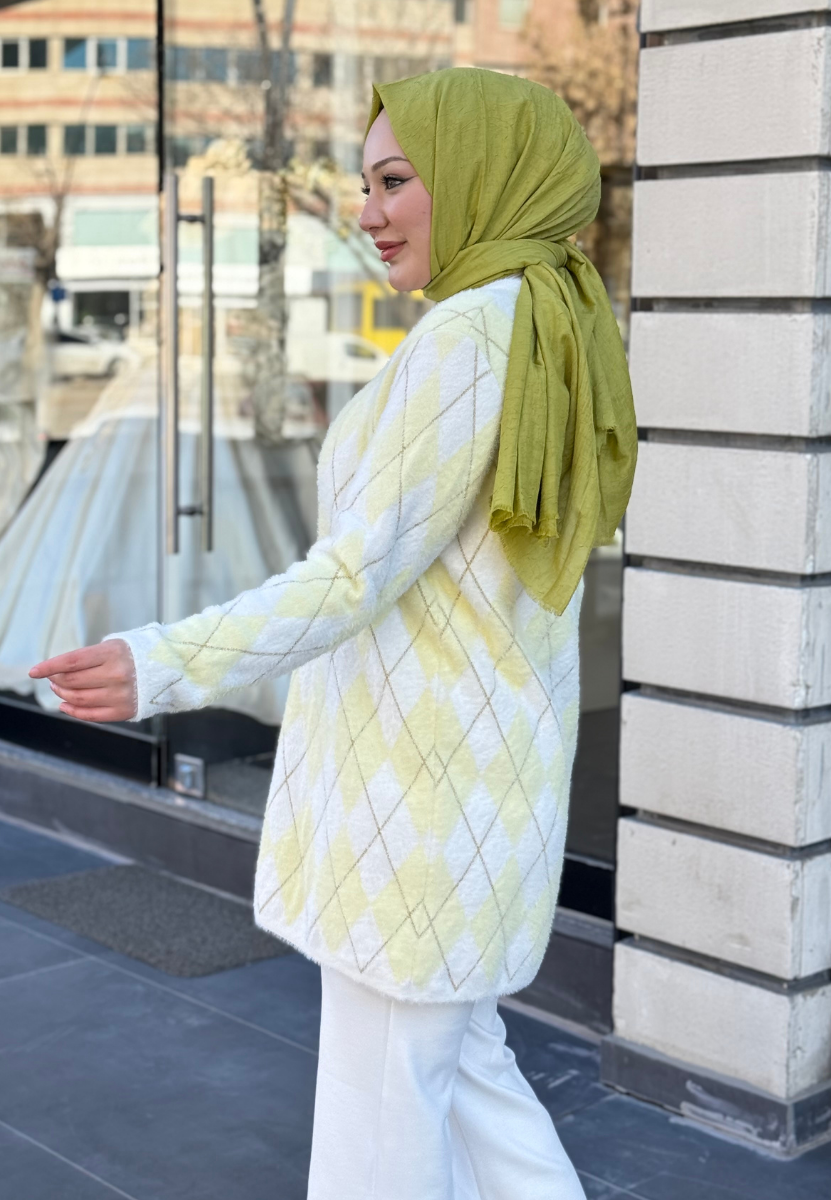 Sarı Angora Baklava  Kazak