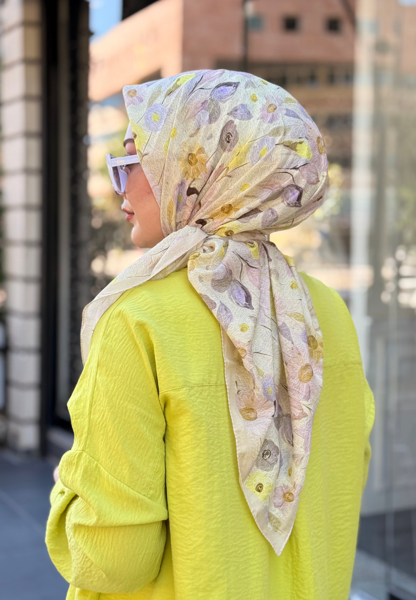 Sarı Floren Soft Eşarp