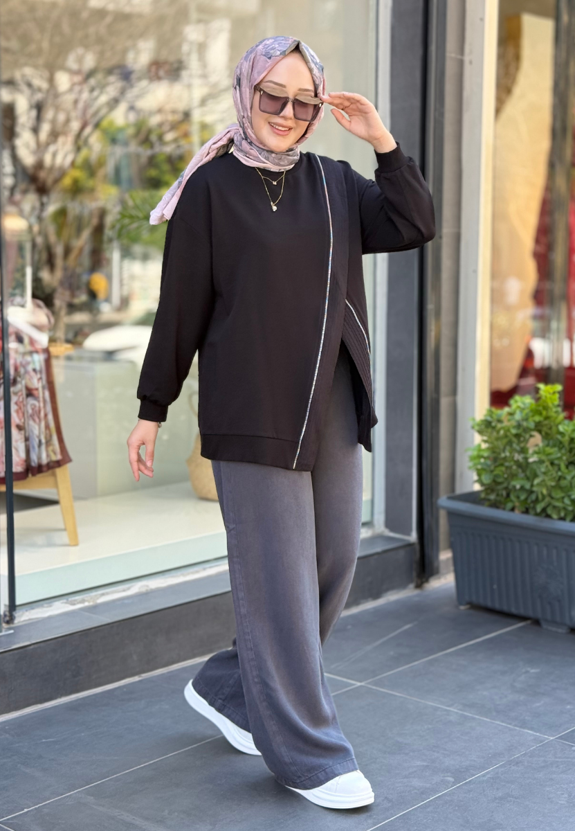 Siyah Chain Sweat