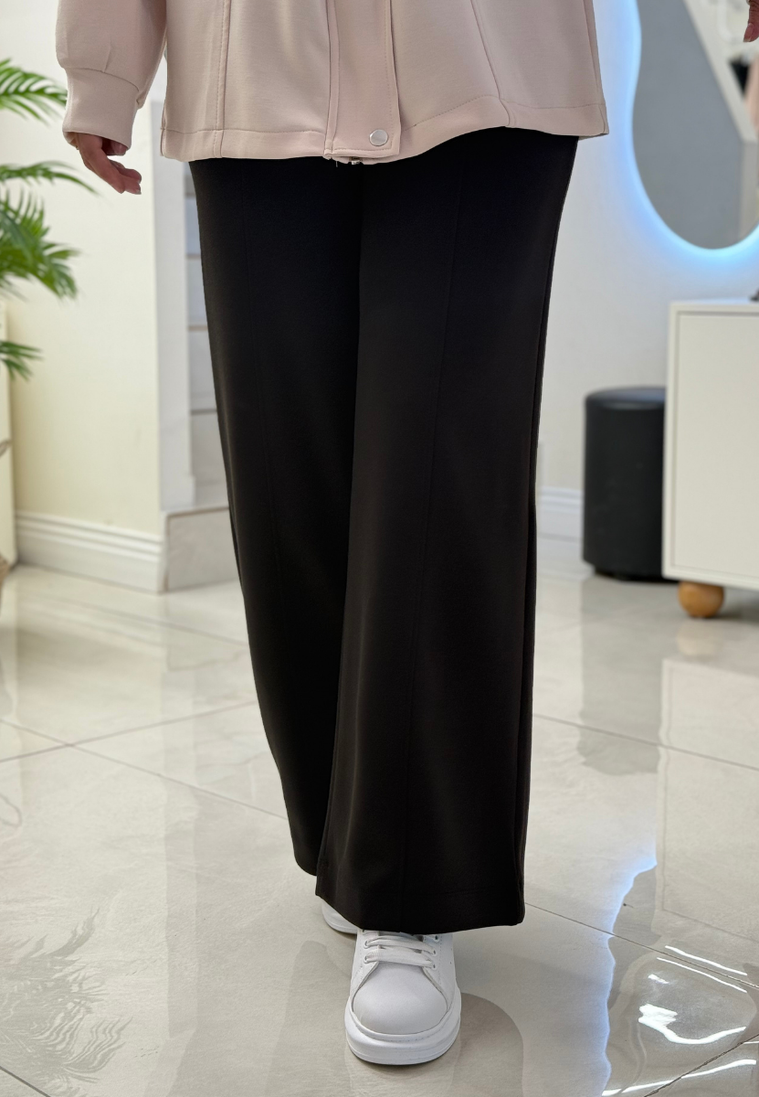 Siyah Çımalı Modal Pantolon