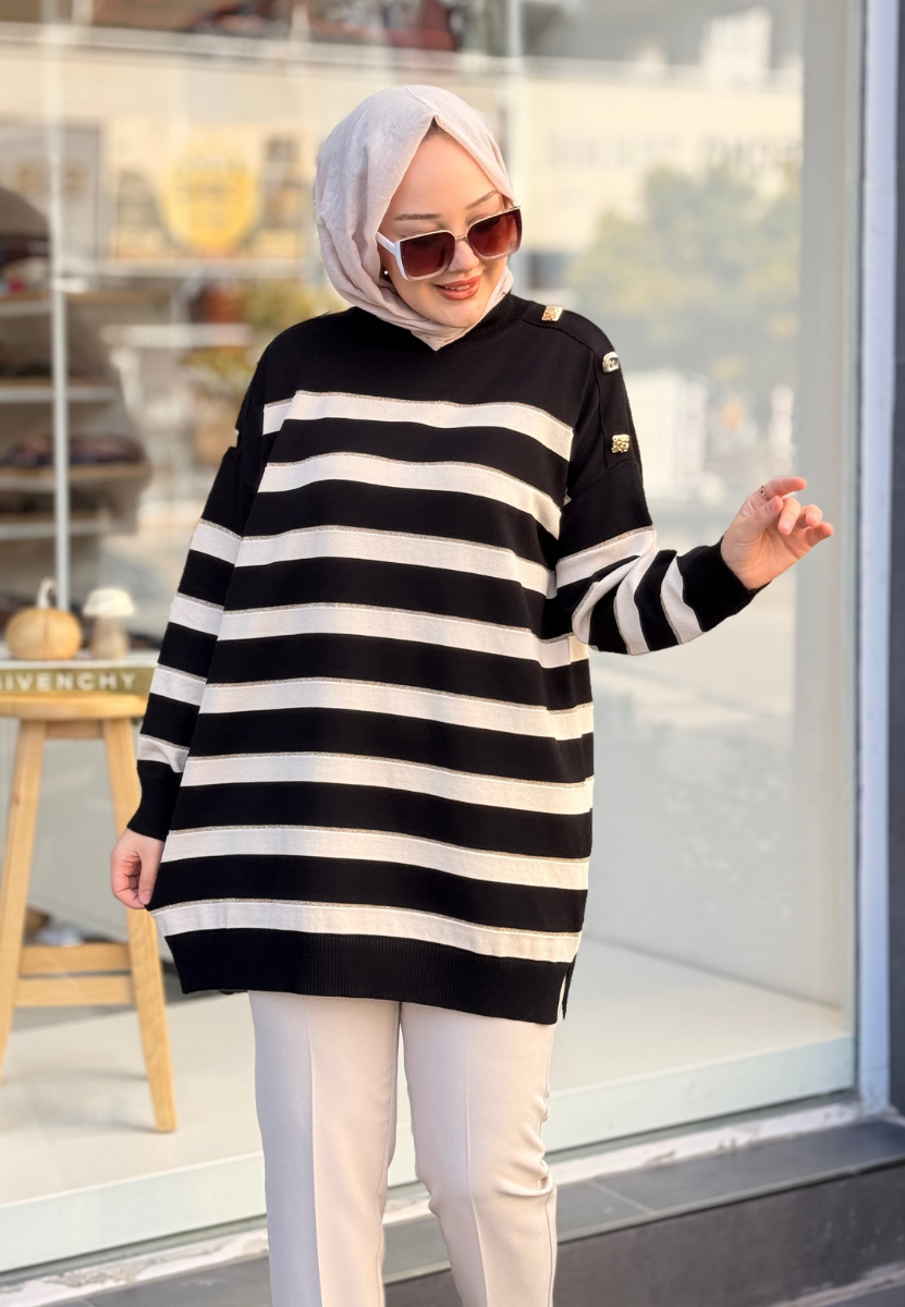 Siyah Paris Triko Tunik