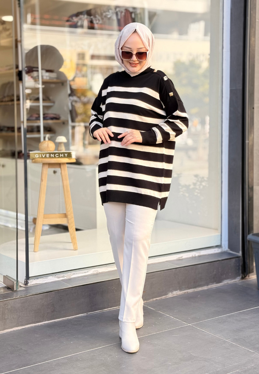 Siyah Paris Triko Tunik