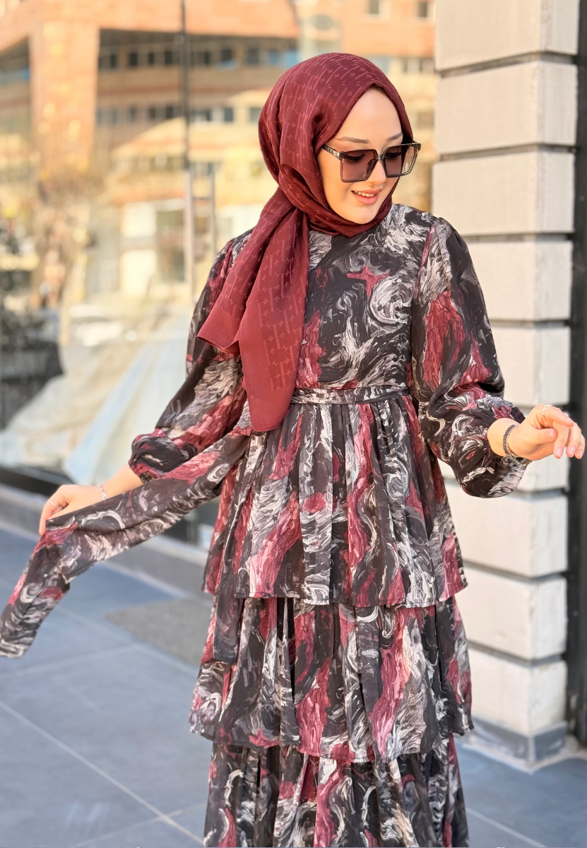 Siyah Şifon Elbise