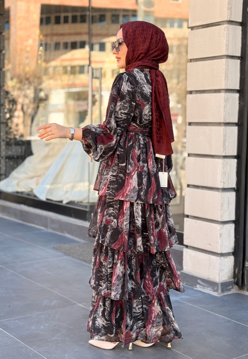 Siyah Şifon Elbise