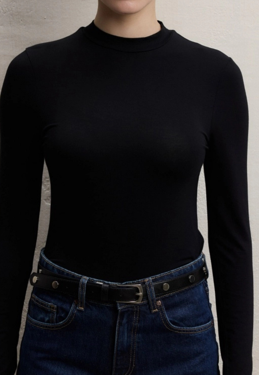 Siyah Uzun Kol Bambu Body