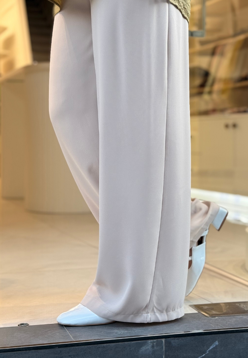 Taş Bol Paça Krep Pantolon